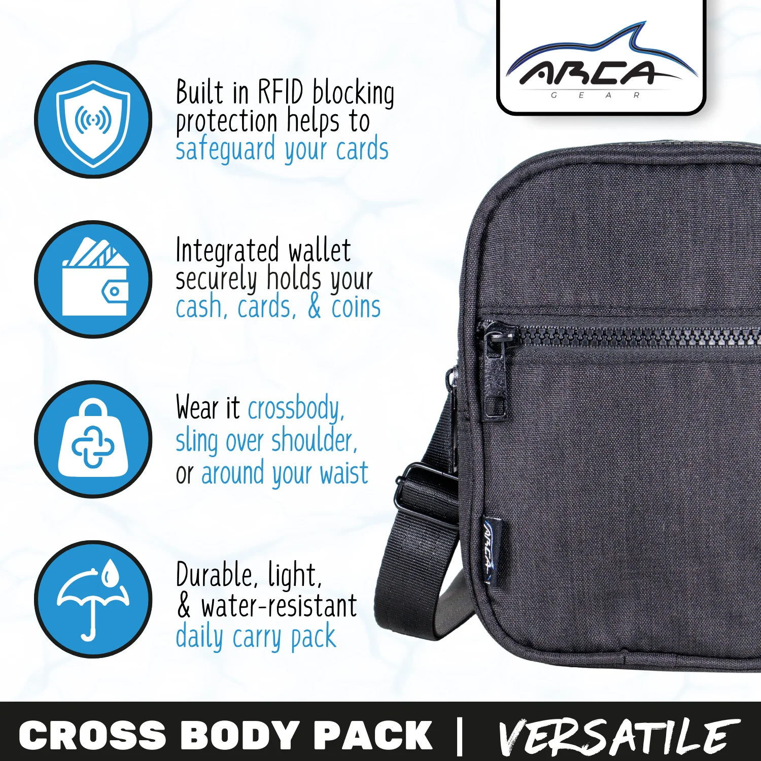 Arca Gear Cross Body Pack + RFID - All Your Essentials, Nothing Else - Image 11