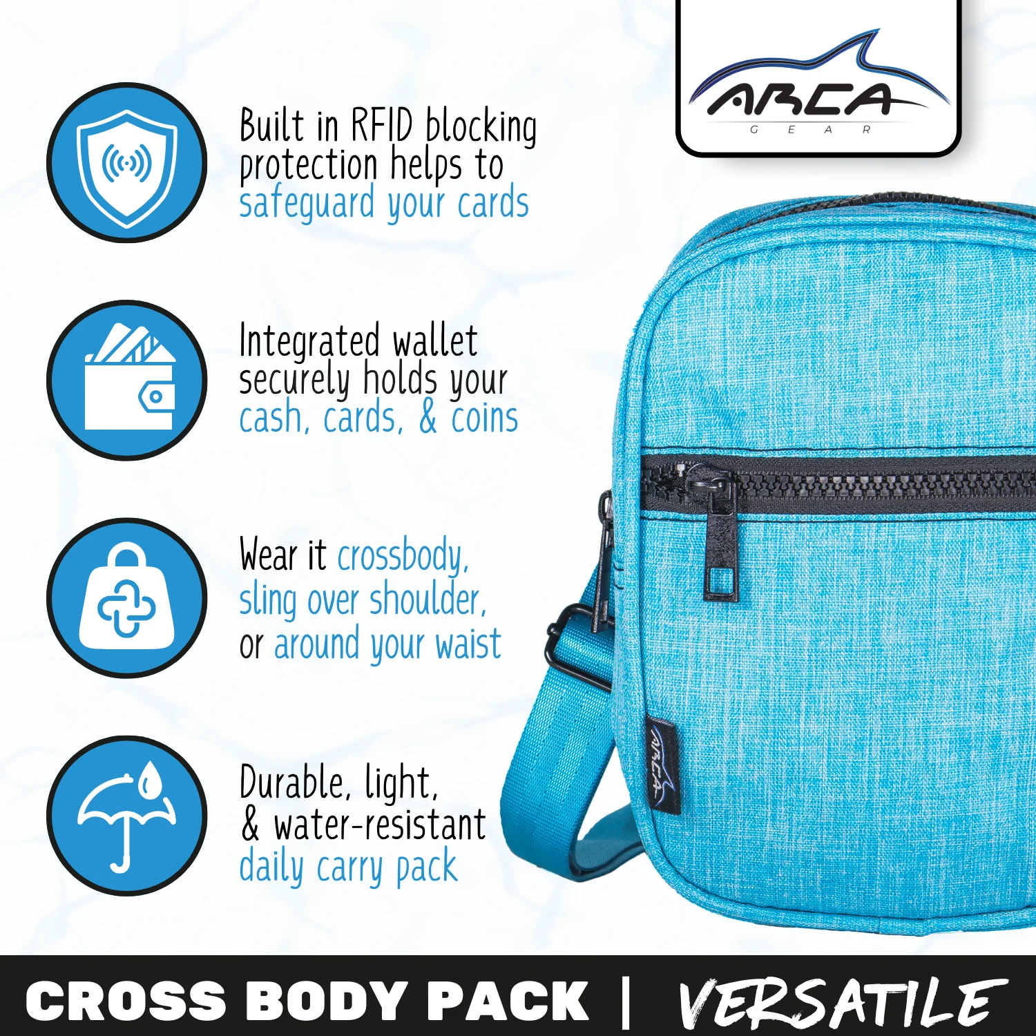 Arca Gear Cross Body Pack + RFID - All Your Essentials, Nothing Else - Image 14