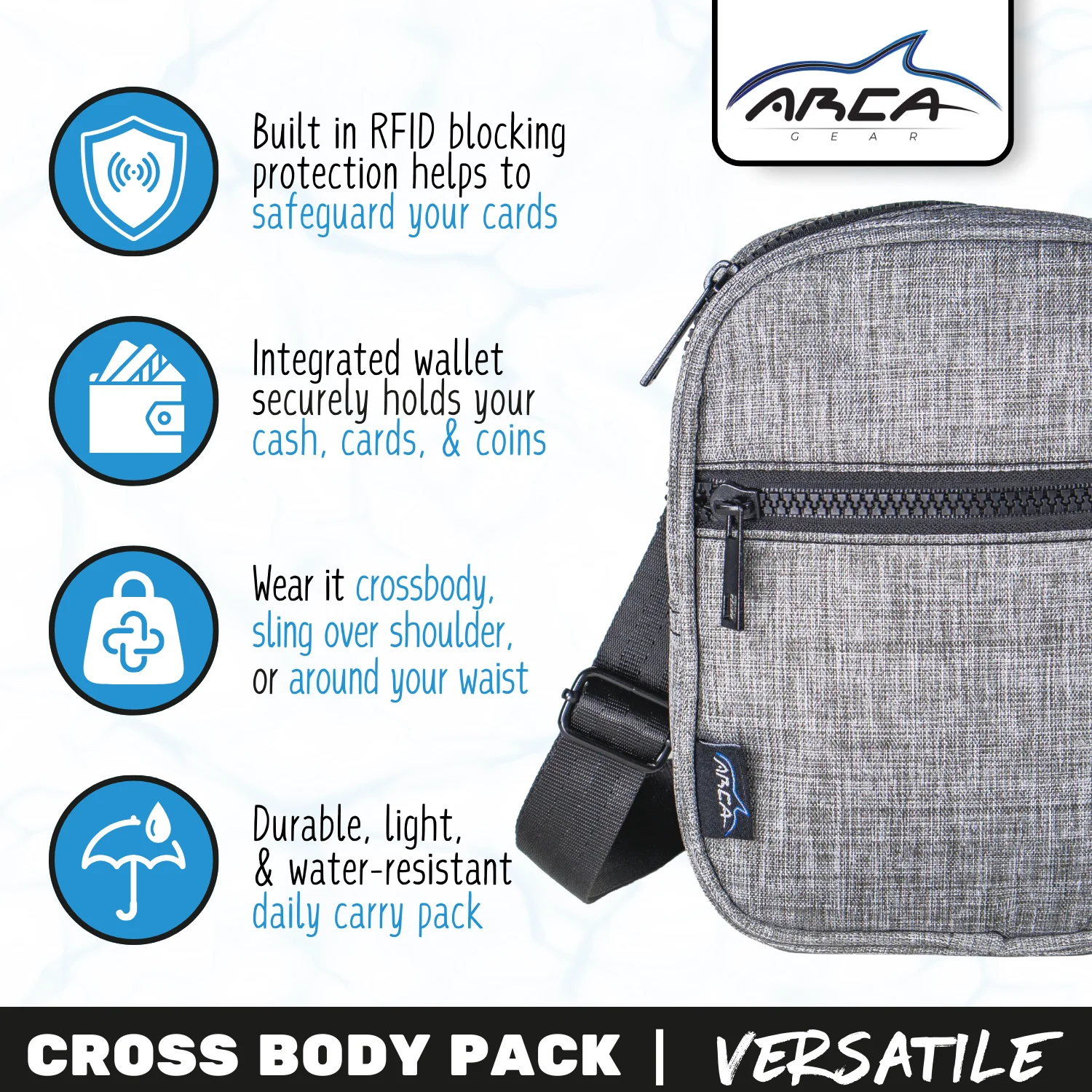 Arca Gear Cross Body Pack + RFID - All Your Essentials, Nothing Else - Image 16