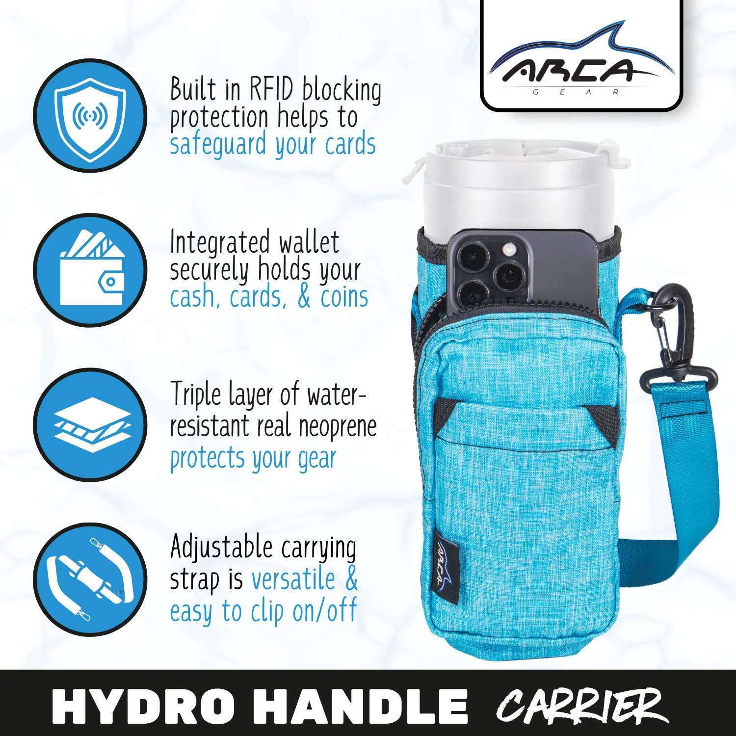 Arca Gear Hydro Carrier + RFID Protection - Fits Regular Bottles - Image 13